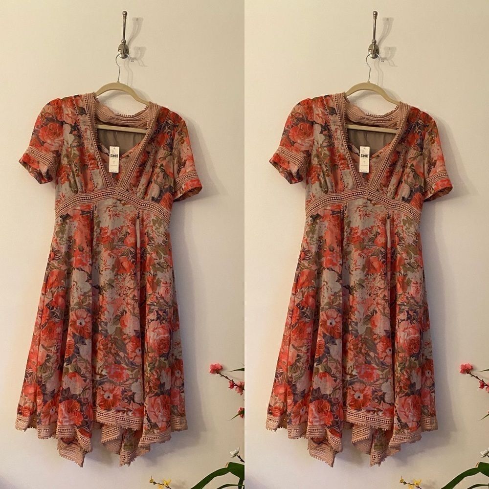 ANTHROPOLOGIE RANNA JILL BOUQUET DRESS - Picture 2 of 7